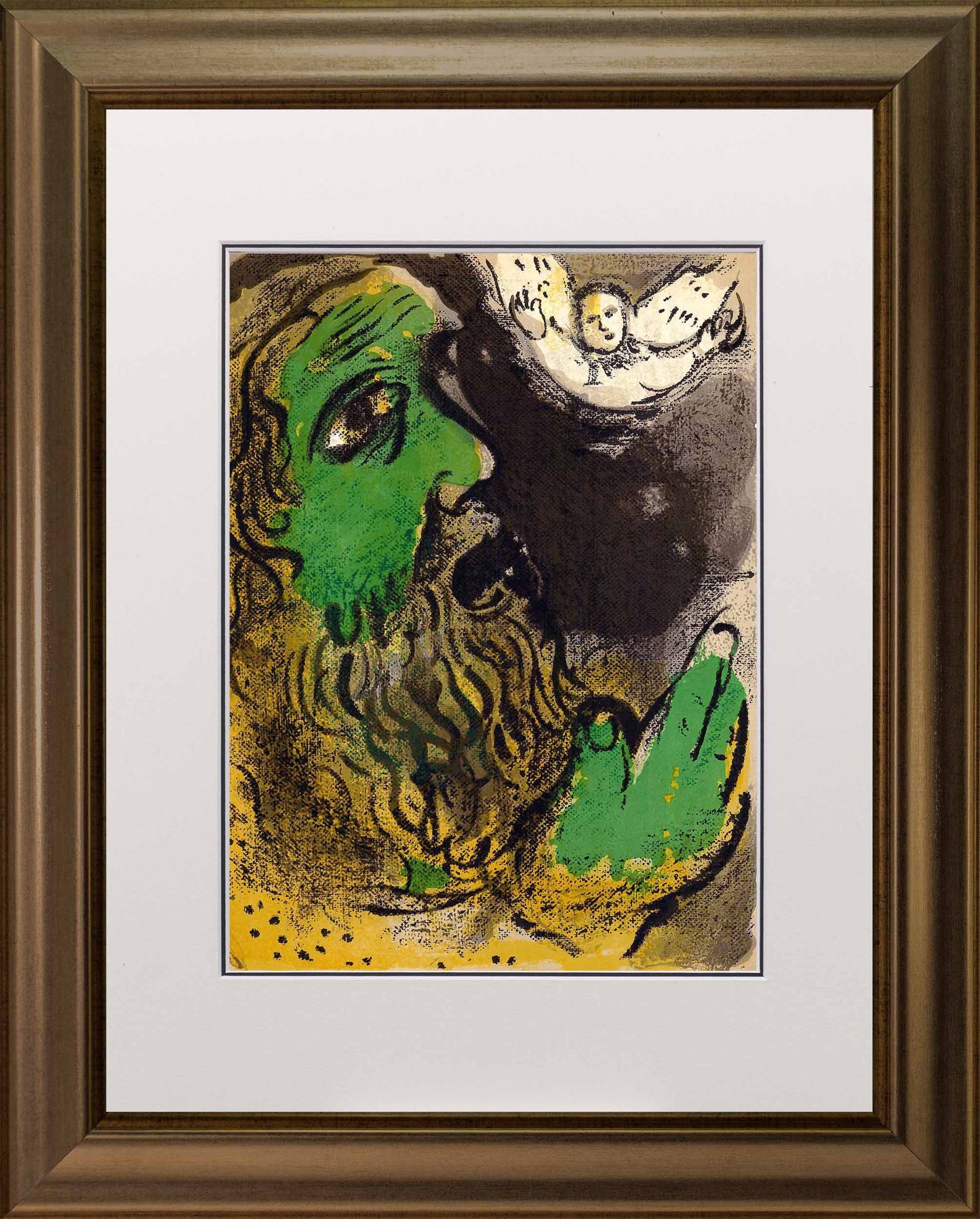 Marc Chagall; Job en Pieres lithograph Verve – Nos 37-38 frame