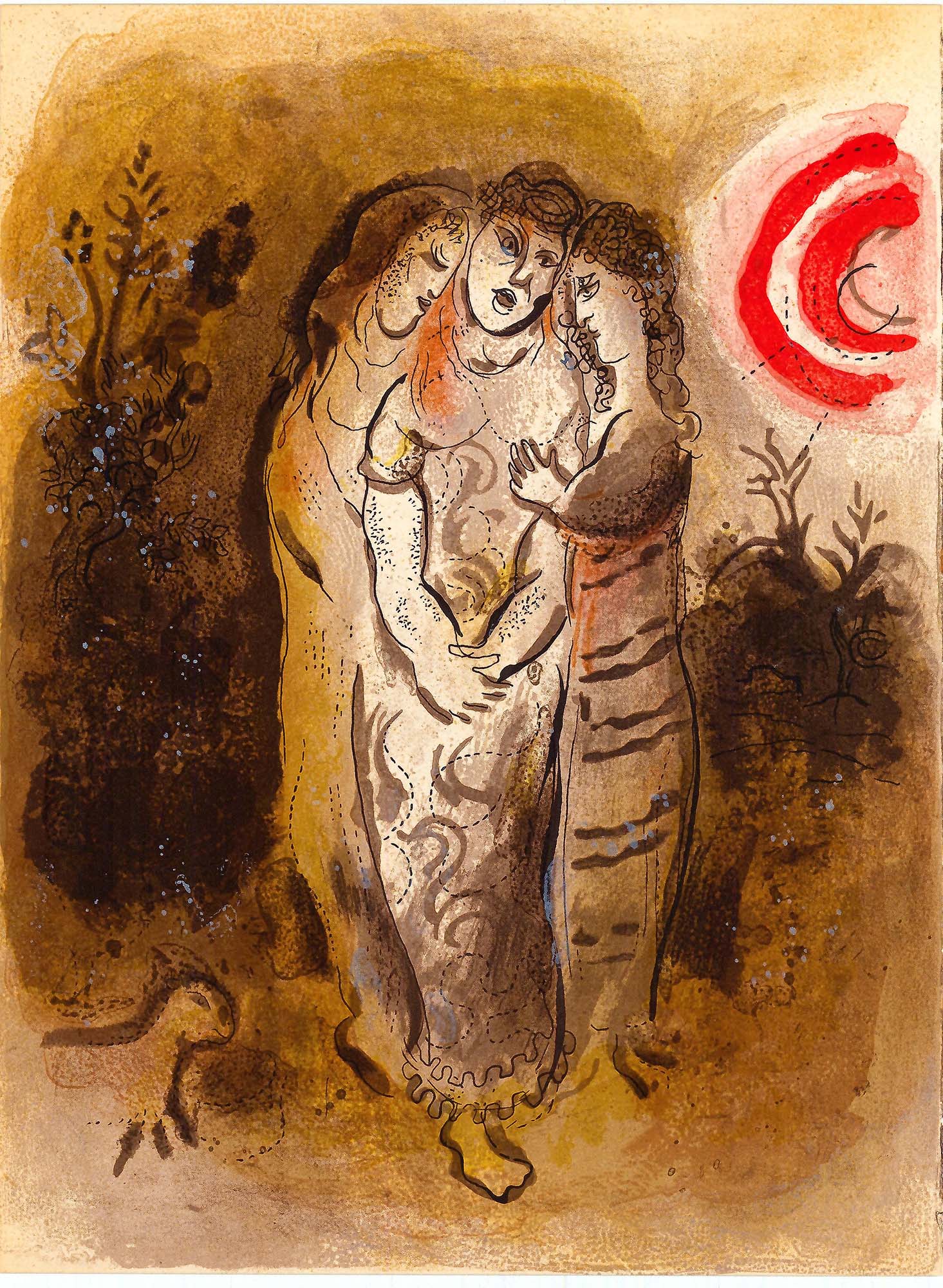Marc Chagall; Noemie et ses Belles-Filles lithograph Verve – Nos 37-38