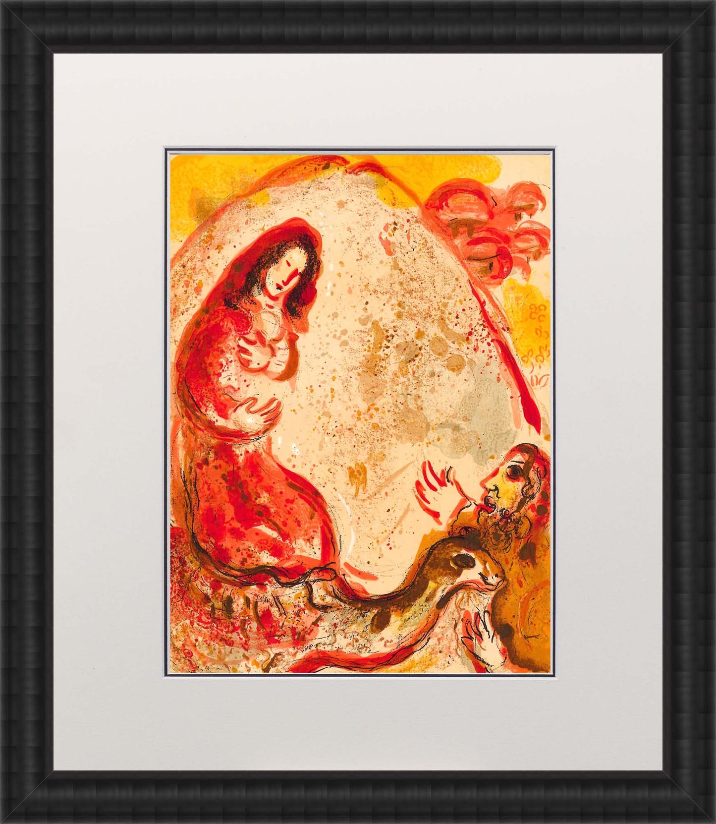 Marc Chagall; Rachel Les Idiles De Son Pere lithograph Verve – Nos 37-38 frame