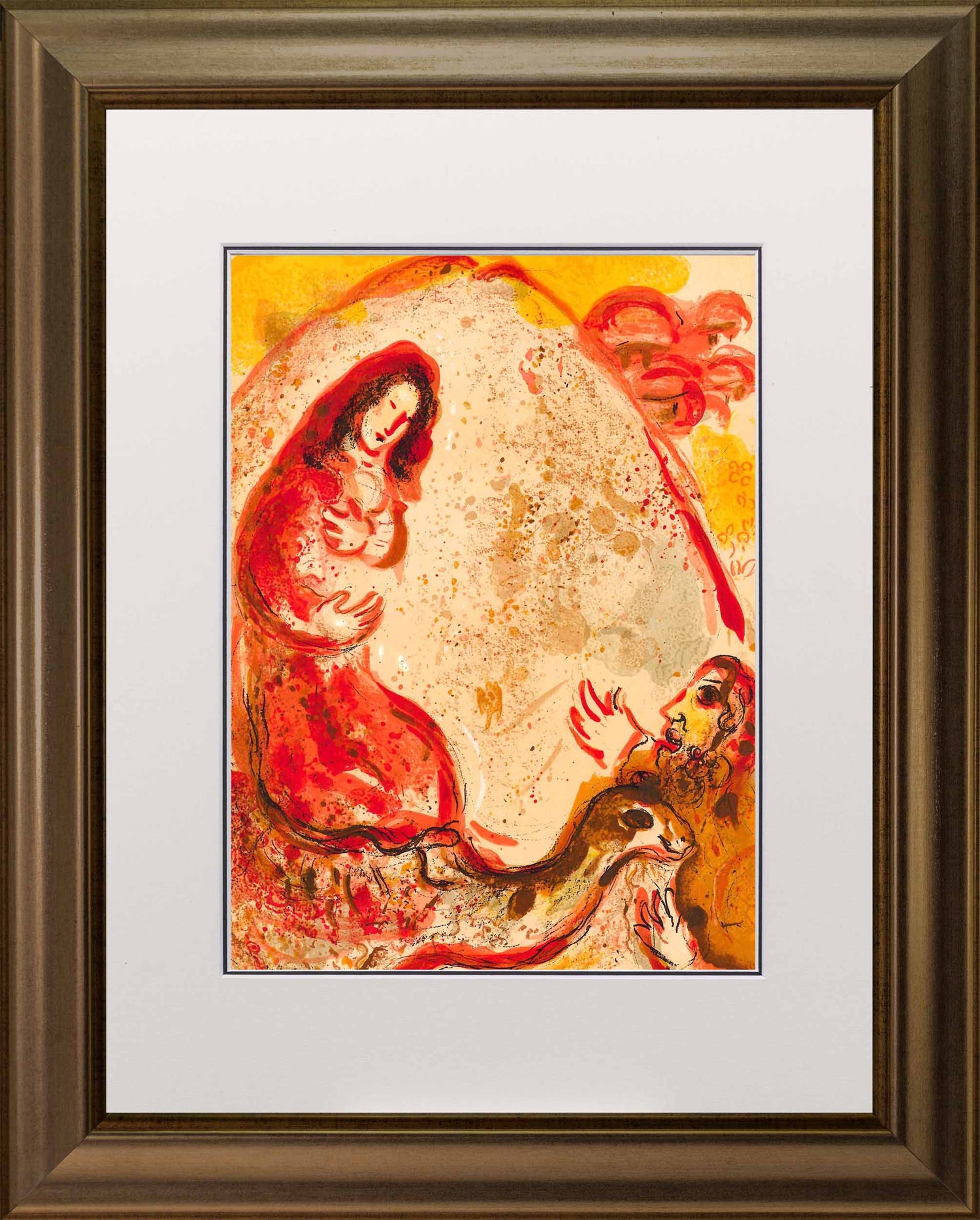 Marc Chagall; Rachel Les Idiles De Son Pere lithograph Verve – Nos 37-38 frame