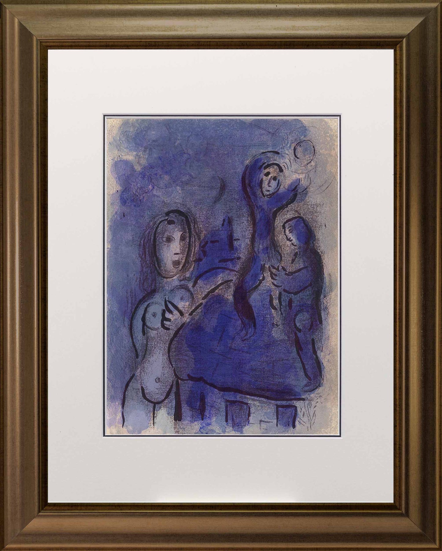 Marc Chagall; Rahab Et Les Espions De Jericho lithograph Verve – Nos 37-38 frame