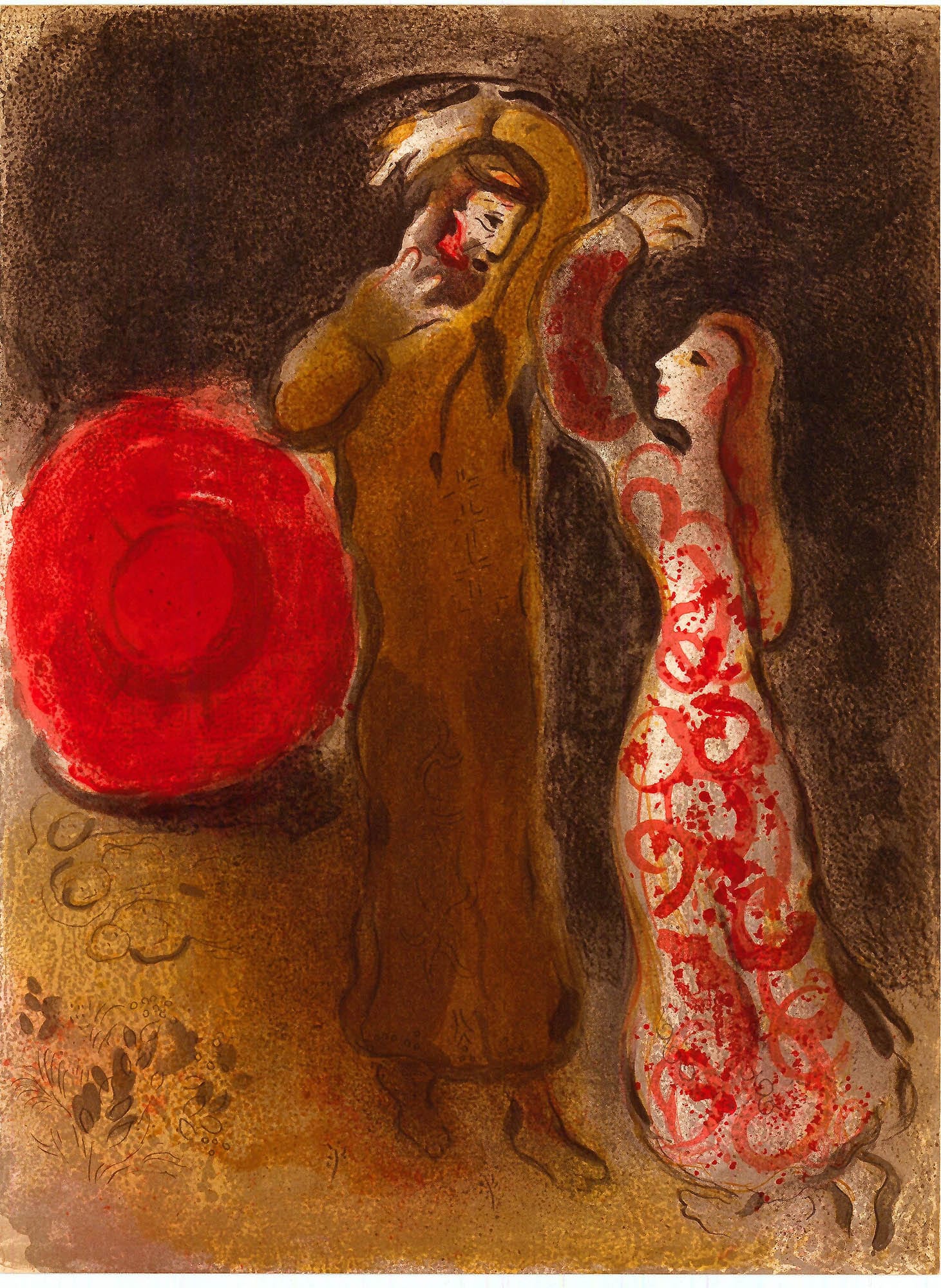 Marc Chagall; Recontre Ruth et de Booz lithograph Verve – Nos 37-38