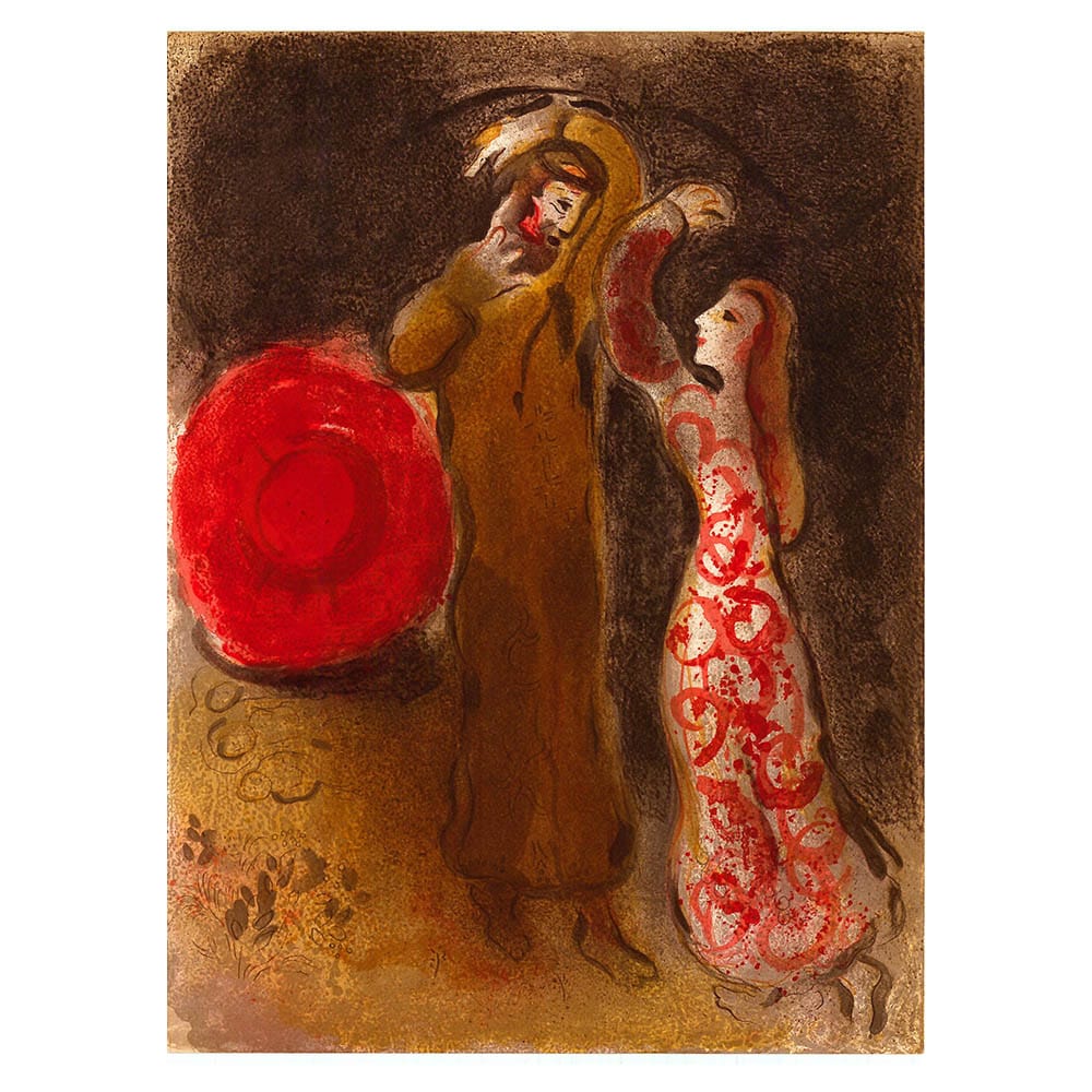 Marc Chagall; Recontre Ruth et de Booz lithograph Verve – Nos 37-38