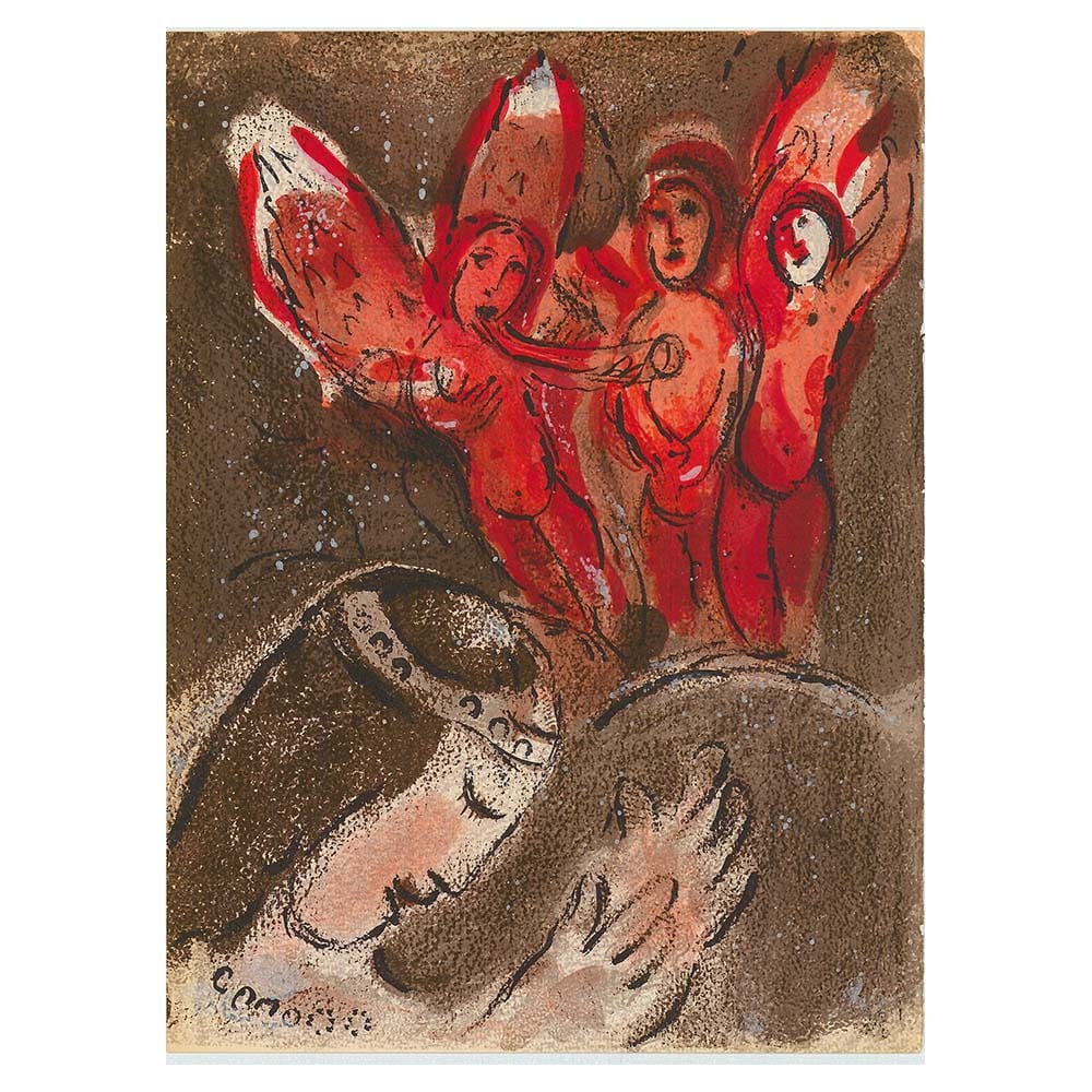Marc Chagall; Sara et Les Angels Thumbnail Edition: Verve - The Bible lithograph