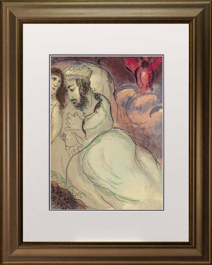 Marc Chagall; Sarah And Abimelech lithograph Verve – Nos 37-38 frame