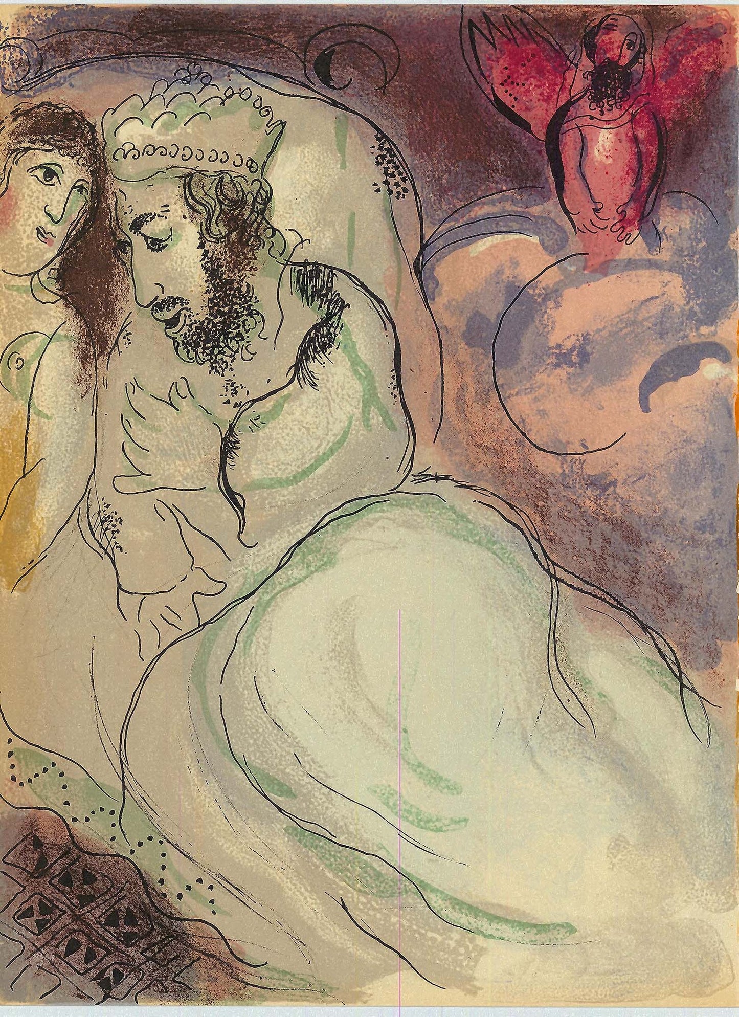Marc Chagall; Sarah And Abimelech lithograph Verve – Nos 37-38