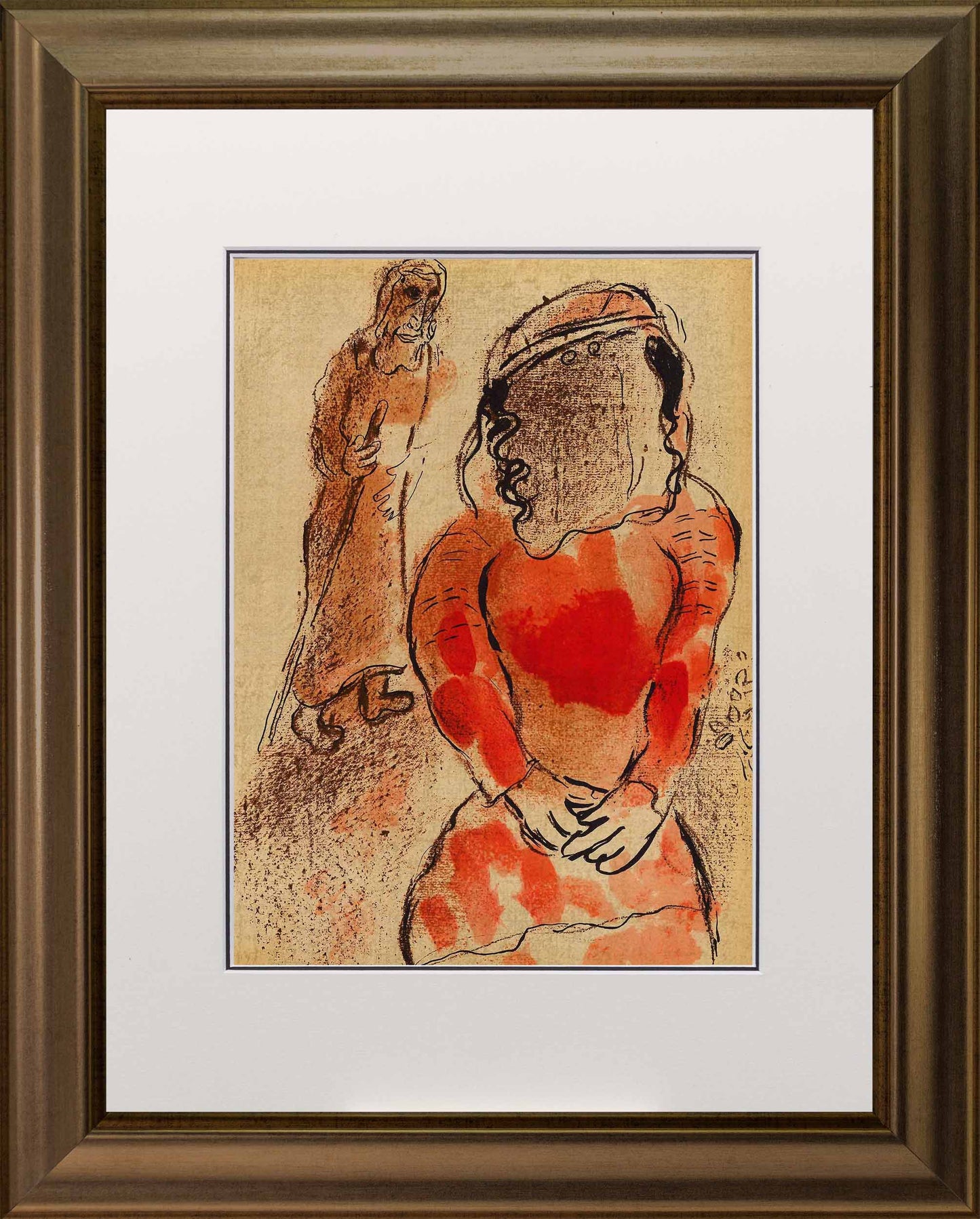 Marc Chagall; Tamar Belle - Fille de Juda lithograph Verve – Nos 37-38 frame