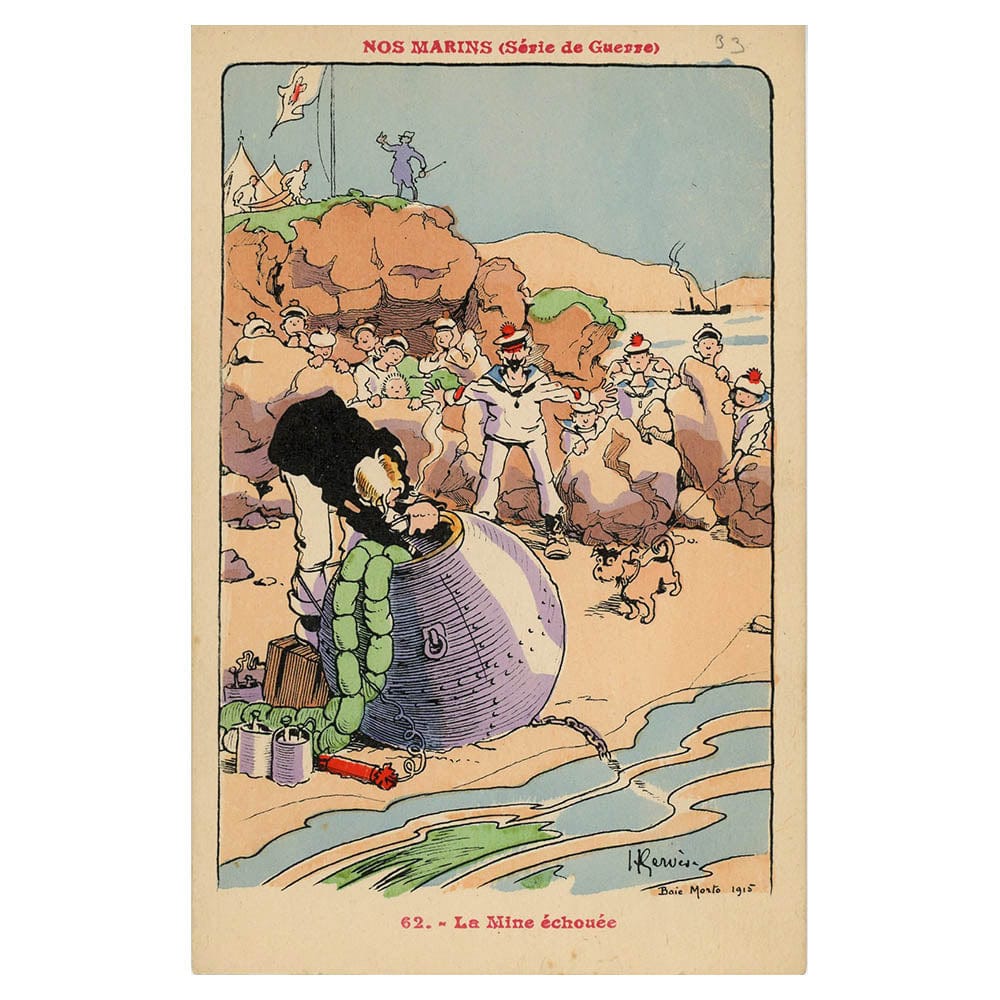 Vintage 1910s FRENCH WWI Postcard - 62 La Mine echouee