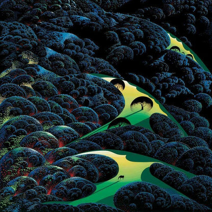 Eyvind Earle; Three Pastures On A Hillside