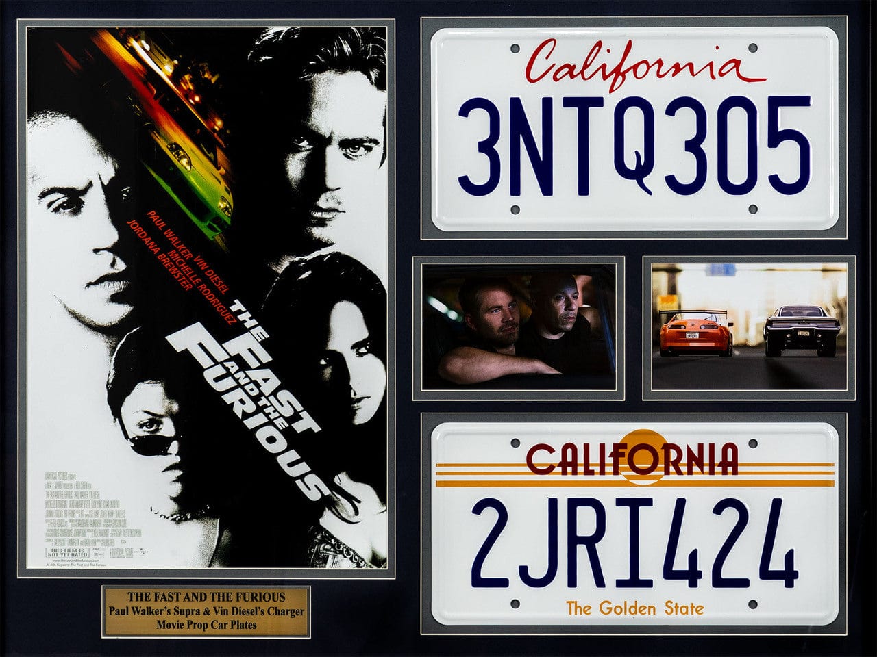 The Fast & The Furious Movie Prop Car Plates & Memorabilia