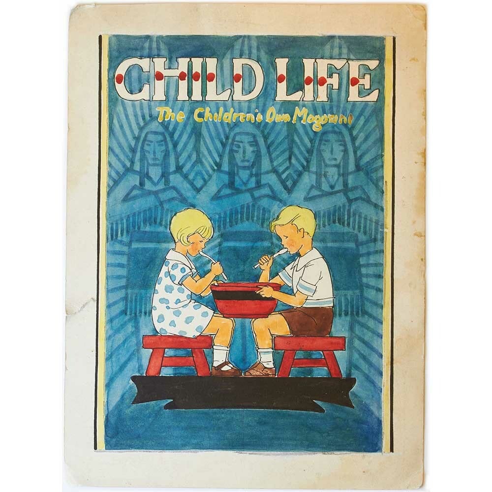 Child Life, childrens magazines, magazine, vintage, watercolors, proofs, original art