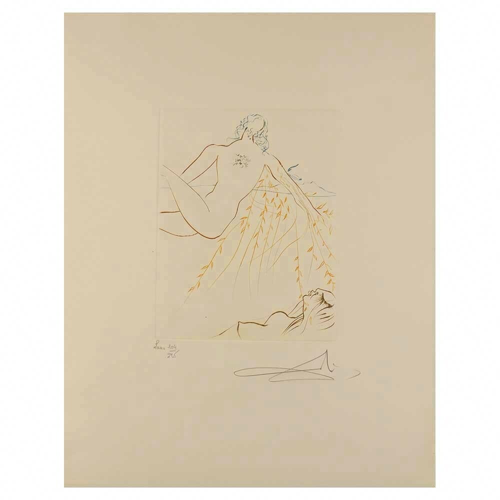 Salvador Dali Le Repos Amoureux, limited edition, etching, Paradise Terrestre