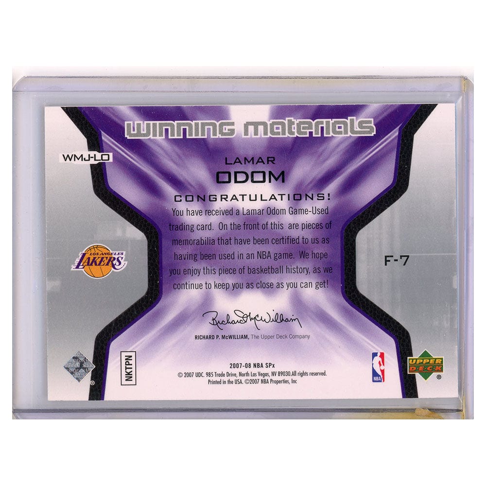 Lamar Odom Trading Card Featuring Game Worn Materials