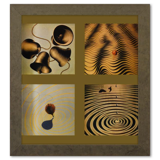 Vasarely; Etude De Mouvement (Peche, Anneaux, Les Cloches, Toupie) de la serie Graphismes 1