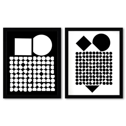 Vasarely; Cassiopee et Bellatrix de la serie Corpusculaires (Diptych)