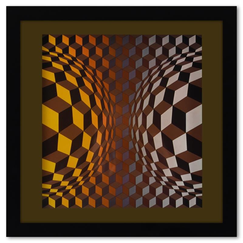 Vasarely; Cheyt - OND de la serie Structures Universelles De L'Hexagone