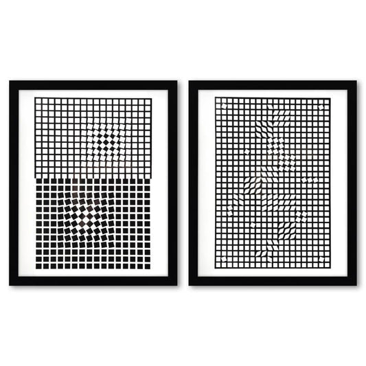 Vasarely; Eridan - 3 et TLINKO de la serie Corpusculaires (Diptych)