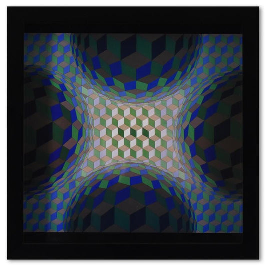 Vasarely; Cheyt - Stri - Ton de la serie Structures Universelles De L'Hexagone