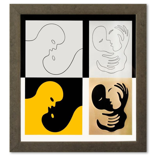 Vasarely; Amor (1,2) & Catch II (A, B) de la serie Graphismes 3