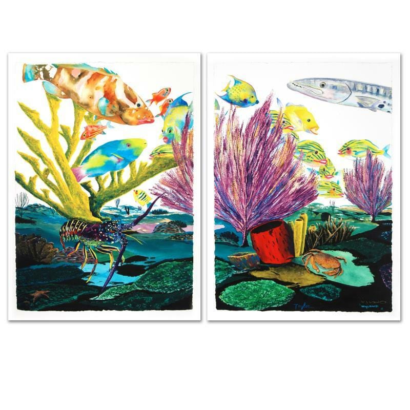 Robert  Wyland; Coral Reef Life Diptych