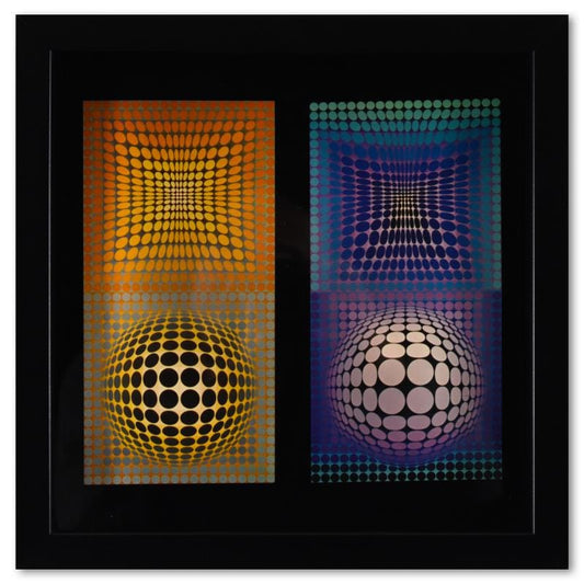 Vasarely; VP - 118 & VP - 108 de la serie Structures Universelles Du Damier