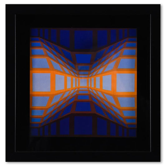 Vasarely; Kek - Eg - II de la serie Structures Universelles Du Damier