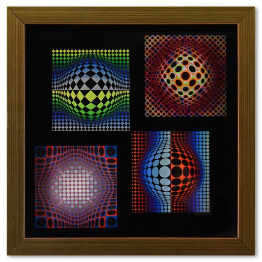 Vasarely; Vega (Noir, WA-3, WA-2) & Ond - Fire de la serie Vega