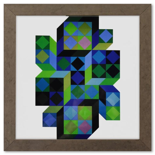 Vasarely; Tridim - B de la serie Hommage A L'Hexagone