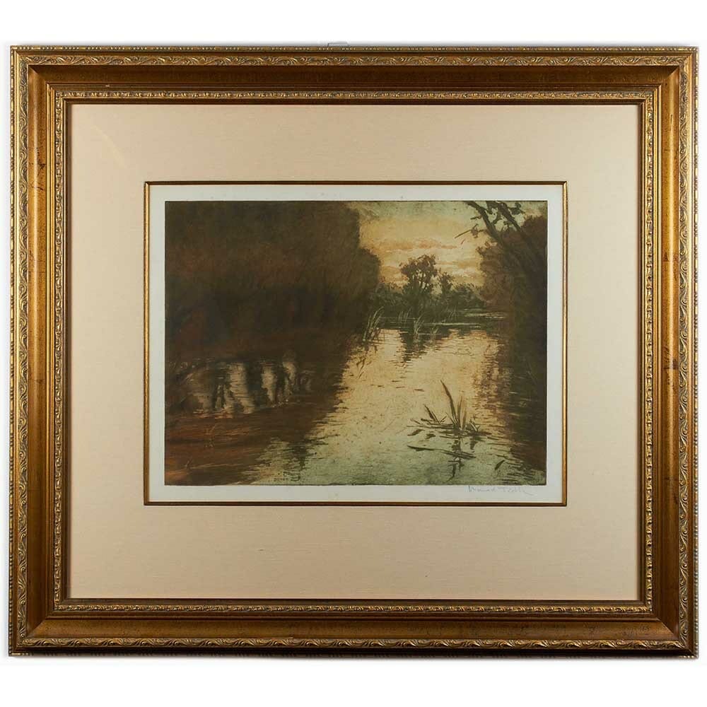 Manuel Robbe, Le Eaux Dormantes, etching, etchings, aquatint, French artists, Impressionism