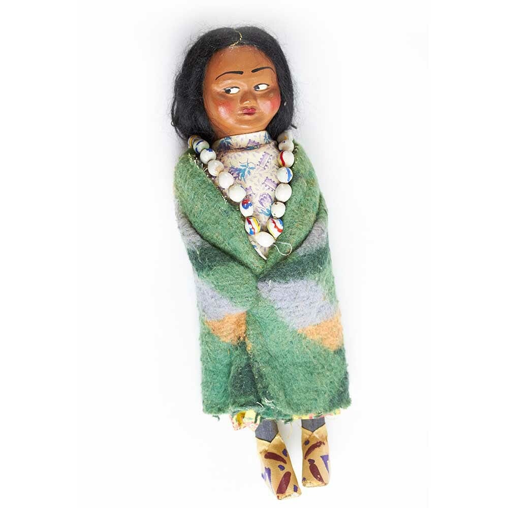 Skookum Doll - 10" Early 1940's Female with Beaded Necklace