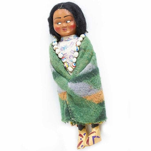 Skookum Doll - 10" Early 1940's Female with Beaded Necklace